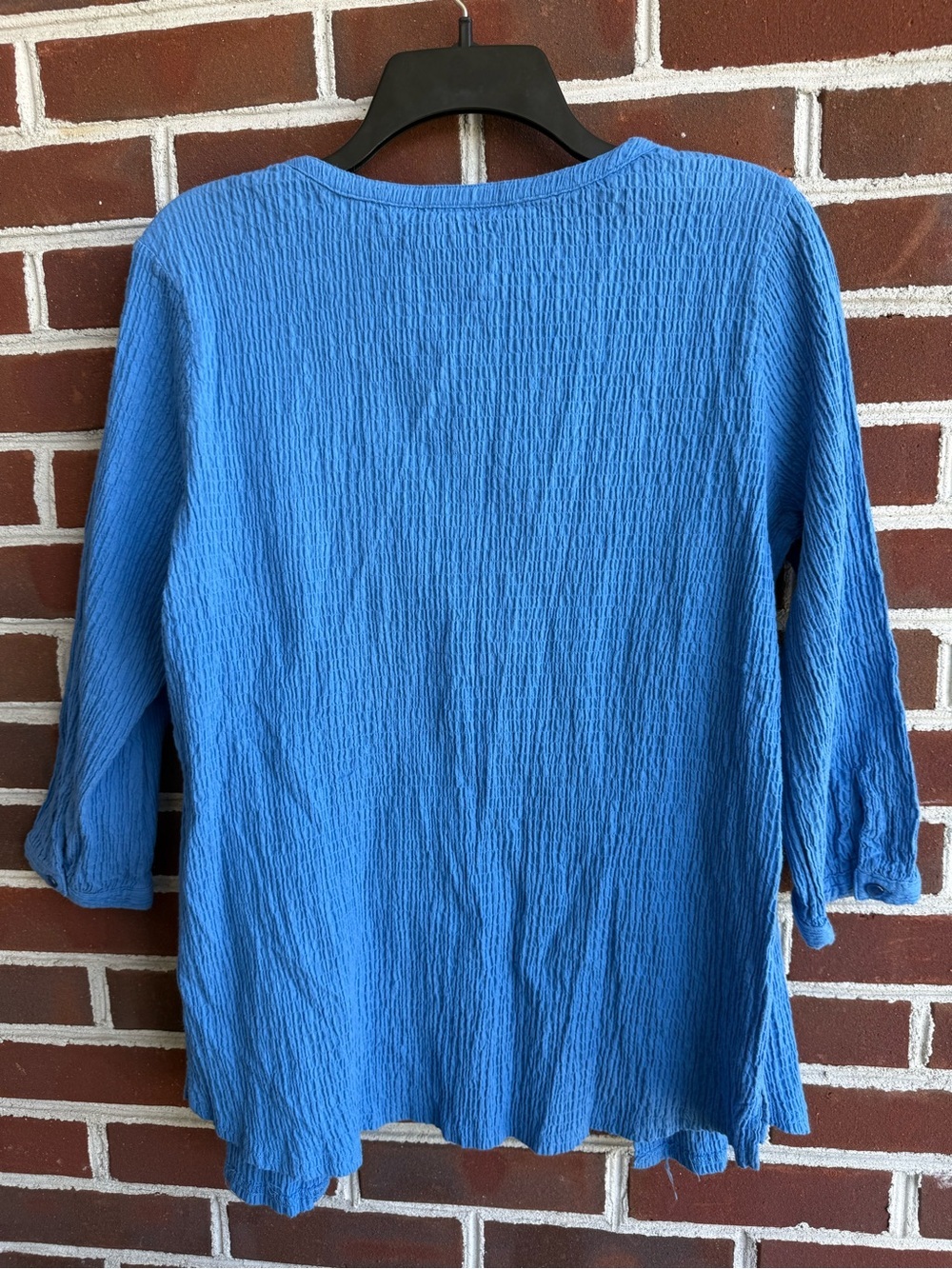 Vintage Cottagecore Blue Embroidered Button Front Top - Picture 7 of 7